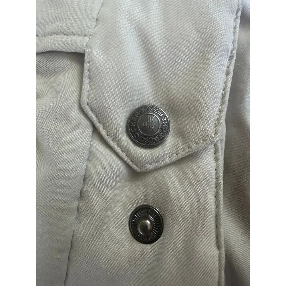 Dockers Men's Khaki Zip Fleece Lined Harrington Windbreaker Jacket Medium